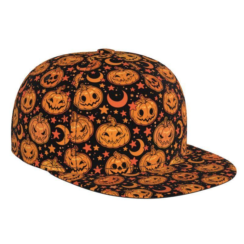 

Halloween Pumpkin Moon Stars Print Baseball Cap Adults Men Hip Hop Trucker Cap Snapback Caps Dad Hat Flat Bill Brim Hat Adjustable