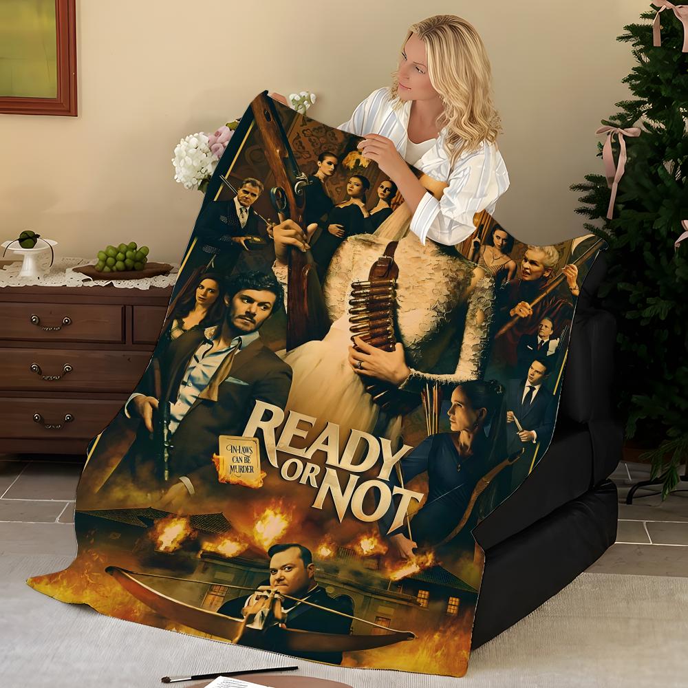 Movie R-ReadyorNot Throw Flannel Blanket, Soft Warm, Durable & Washable cute Cool
