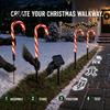 Decorative Lawn Lamps 4Pcs Solar Candy Cane Pathway Lights, Christmas Outdoor Stake Waterproof Decorations for Yard Garden Lights Patio Holiday