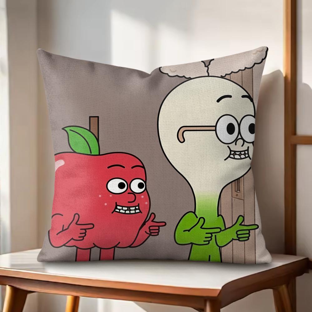 Anime Food AAppleSOnionS Cushion Cover Natural Linen Organic Fabric DoubleSided Printing Couch Pillow Covers Home Decor