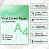 Printable Vinyl Sticker Paper for Inkjet Printer - Transparent Clear - 20 Self Adhesive Sheets - Waterproof Decal Paper - Standard Letter Size