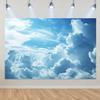 Blue Sky White Cloud Background Natural Landscape Home Party Decoration Backdrop Portrait Photography Banner Baby Shower Props