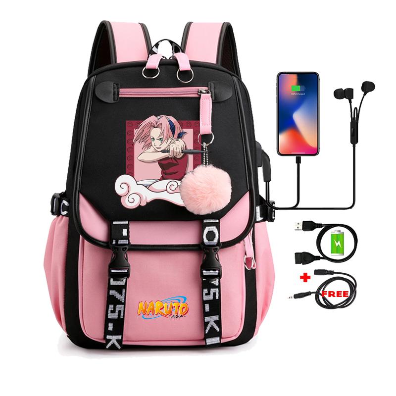 Anime Backpack for Teen Student Schoolbag Men Women Leisure Usb Travel Bag Boy Girl Back To School Backpack Rucksack