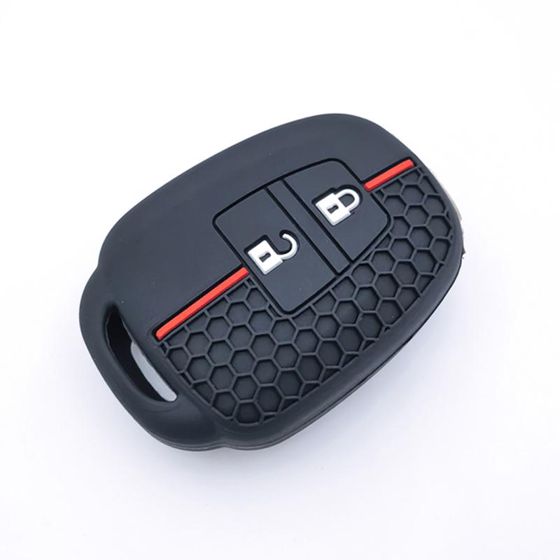 Silicone Car Key Cover Case For Toyota Yaris Corolla Highlander Crown 2 Buttons Remote Skin Protector Shell Keychain Accessories