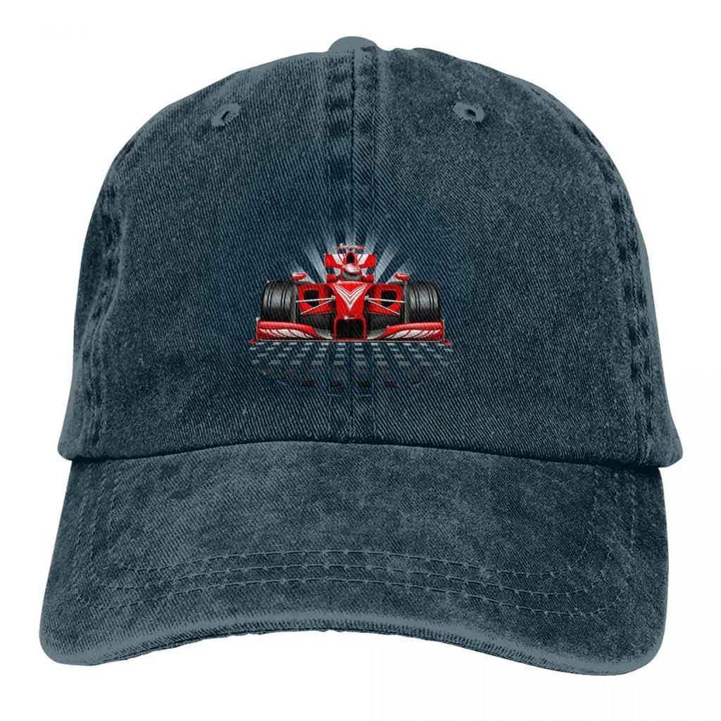 Rote Rennwagen Baseballkappe Herren Cowboyhüte Damen Visorschutz Snapback F1 Auto Rennkappen