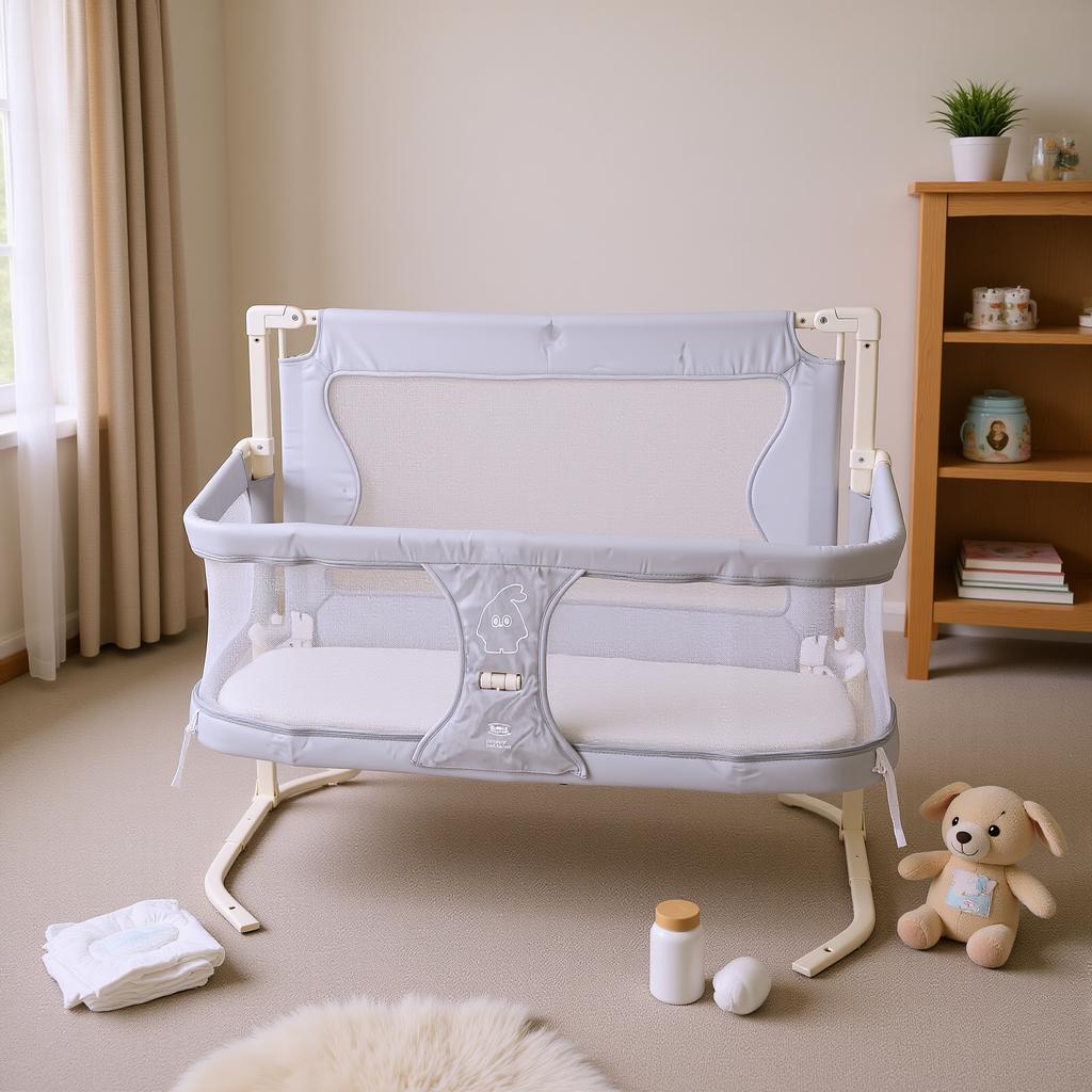 3 in 1 Baby Crib for Newborn Side Bed Guard Portable Foldable Baby Bed Bassinet Bedside Sleeper