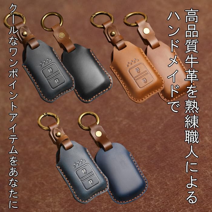 Genuine Leather Key Cover for Honda Vehicles Keychain for Men and Women Smart Key Case/Key (Freed, Stepwgn, Fit, Odyssey, Civic, Vezel, Shuttle, CR-V,