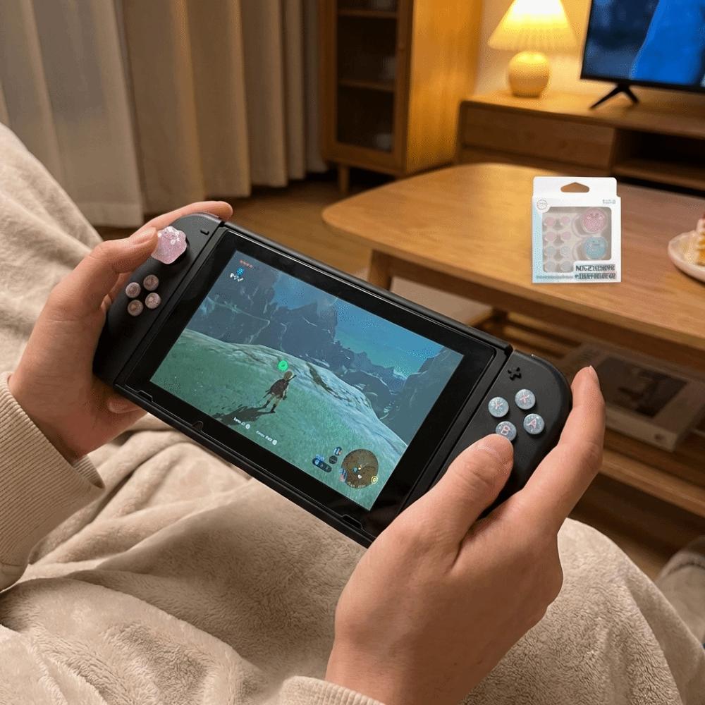 A Set Silicone Silicone Thumb Grips for Nintendo Switch NS1 NS2 Gaming Accessories