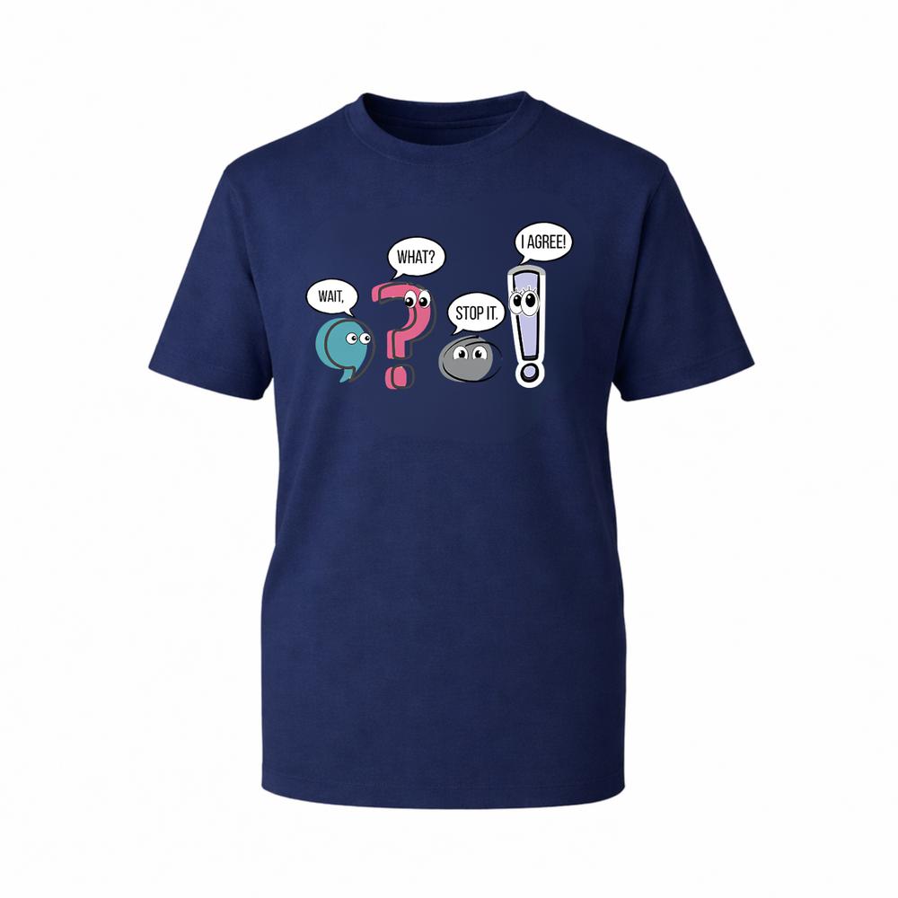 Funny Punctuation Graphic TShirt Cartoon Grammar Joke Teacher Unisex Gift TTop S