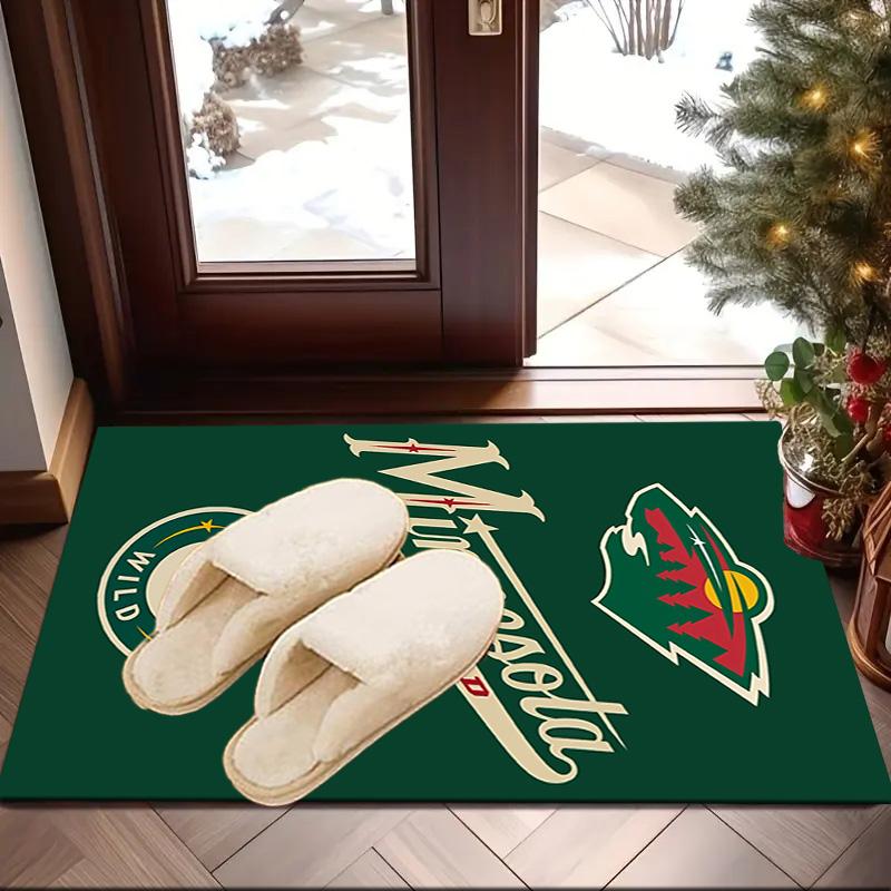 Minnesota-Wild Hockey Team Area Rug Suitable for Indoor And Outdoor,Carpets for Kitchens, Homes, Offices, Living Rooms,Home Decor,Christmas Gift