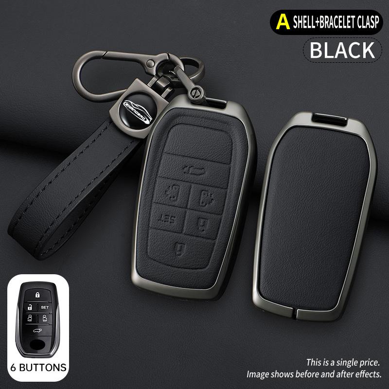 2 3 4 5 6 Buttons Car Key Case Cover For Toyota Gr Sport C-Hr Gazoo Rav4 Racing Mirai Avensis Zinc Alloy Keychain Accessories
