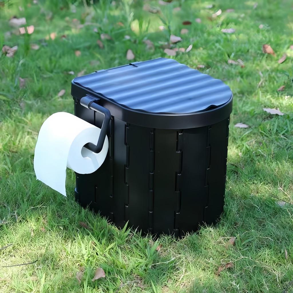 For camping only Portable Folding Toilet for Outdoor Camping - Car Travel Emergency Mobile Toilet Lightweight Collapsible Potty for Self-Driving Trips