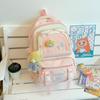 Schoolbag Japanese new cute little fresh girl make-up bag junior high school student college wind dopamine contrasting backpack