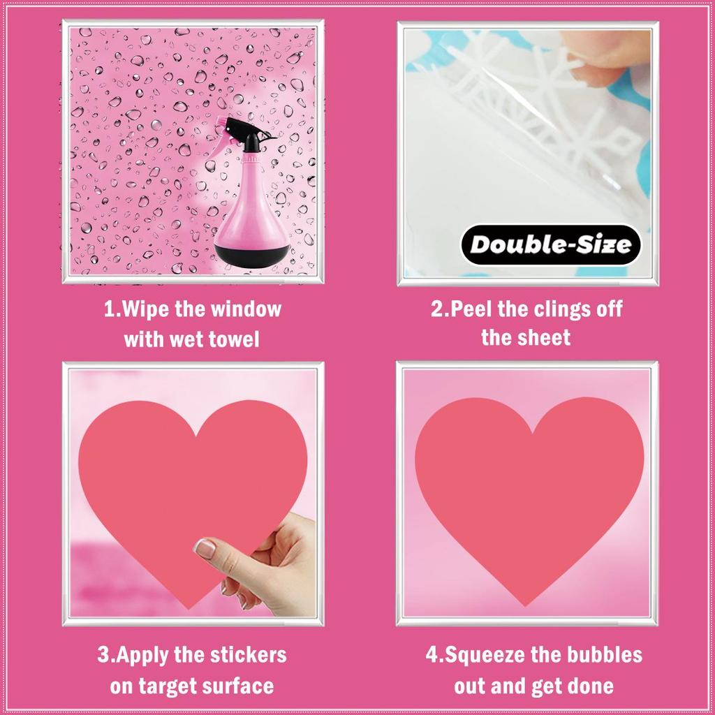 Heart-shaped Electrostatic Valentine's Day Wall & Window Stickers - 2026 Edition