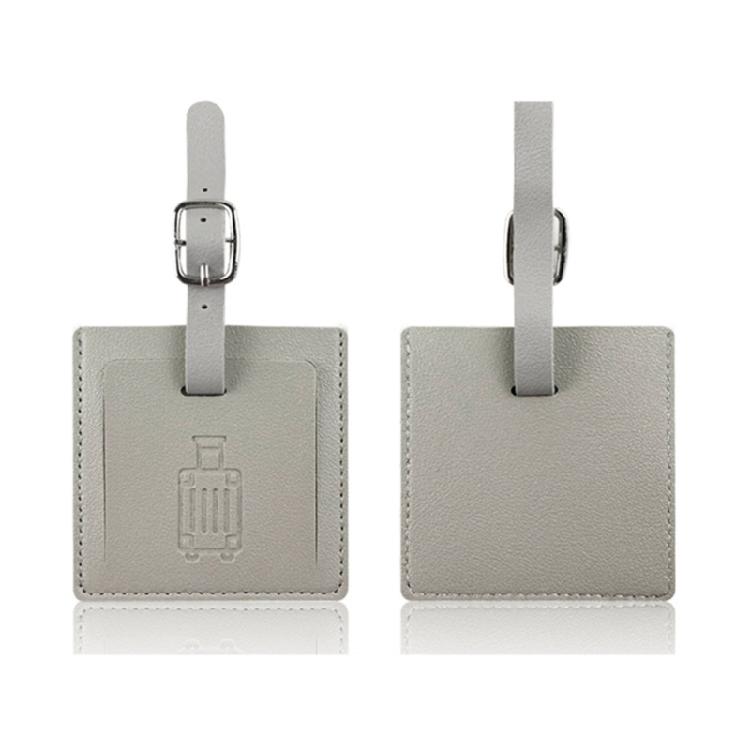 Suitcase Square Label PU Leather Labels School Bag Name Card for Trip Security