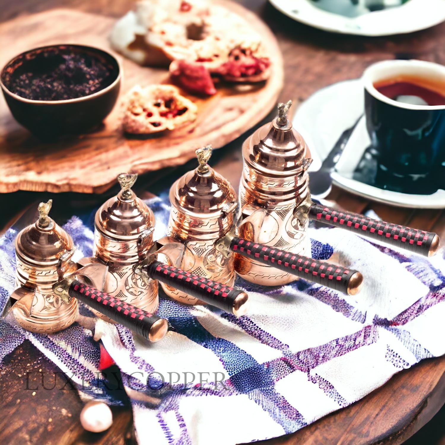 

Медный турецкий кофейник Mirra из 4 предметов for 4 person