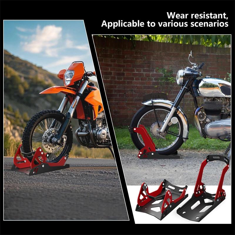 Motorcycle Trailer Heavy-Duty Iron Front Wheel Stand Wheel Chock Upright For Mount Trailer Rack Parking Fixed Frame Dirt Bike