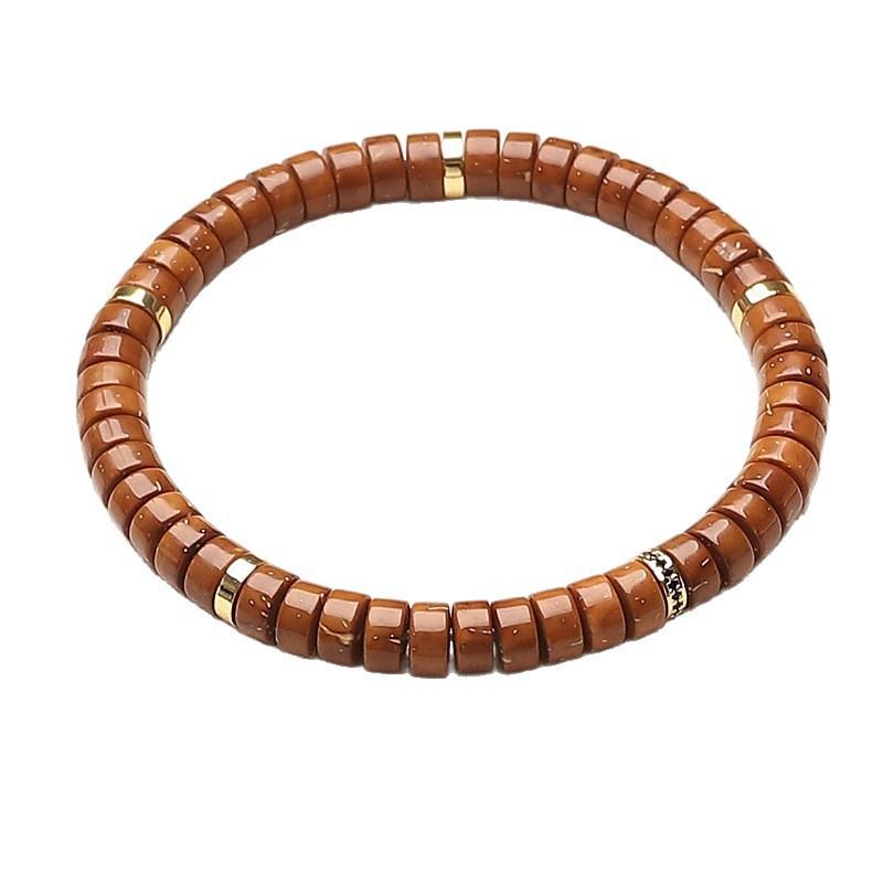 Natural Solid Golden Rat Bodhi Beads Bracelet Men Women Prayer Jewelry