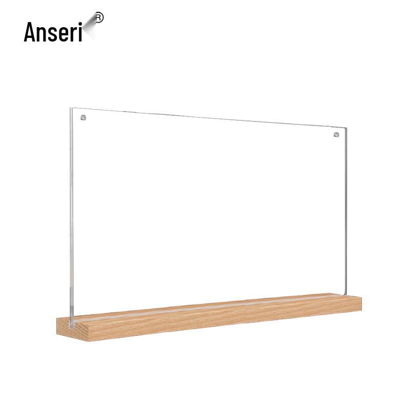 T-Shaped Acrylic Table Sign with Wooden Base