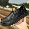2025 new 2025 hand-stitched men's shoes popular casual men's leather shoes low-top large-size loafers