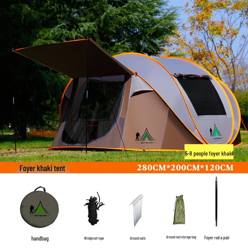 Automatic Pop-Up Tent for 3-4 People - Portable, Foldable, Ideal for Beach or Camping