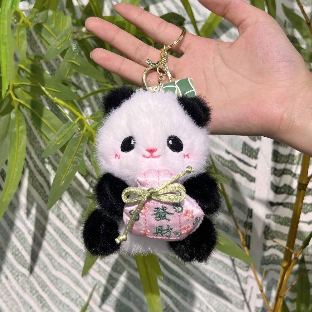 PP Cotton Plush Panda Doll Keychain Jewelry Stuffed Animal Pendant  Car Key Accessories