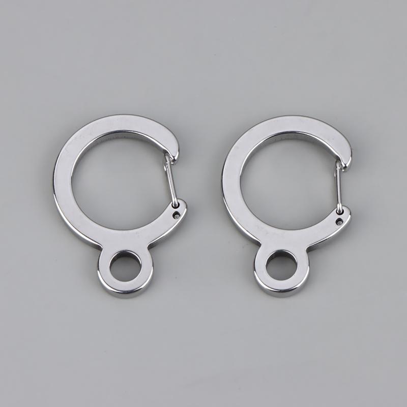 2Pcs Heavy Duty Stainless Steel Key Ring Spring Snap Hook Carabiner for Outdoor Sports Backpack