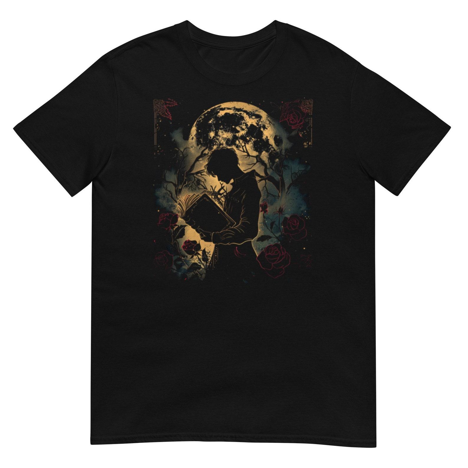 Short-Sleeve Unisex T-Shirt Moonlit Silhouette T-Shirt - Enchanting Full Moon Graphic Tee - Artistic Night Design M