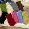 Korean Style Autumn/Winter Pearl Fingerless Touchscreen Wool Gloves for Women