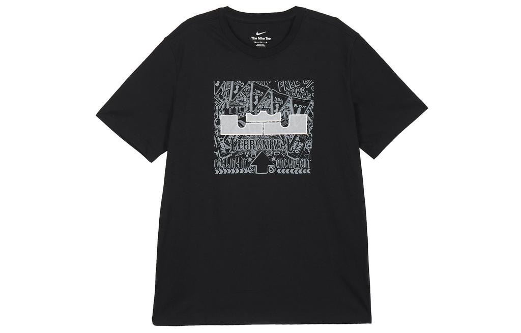 Nike T Shirts Men's Black Crew Neck Moderate Straight Fit DQ1884-010
