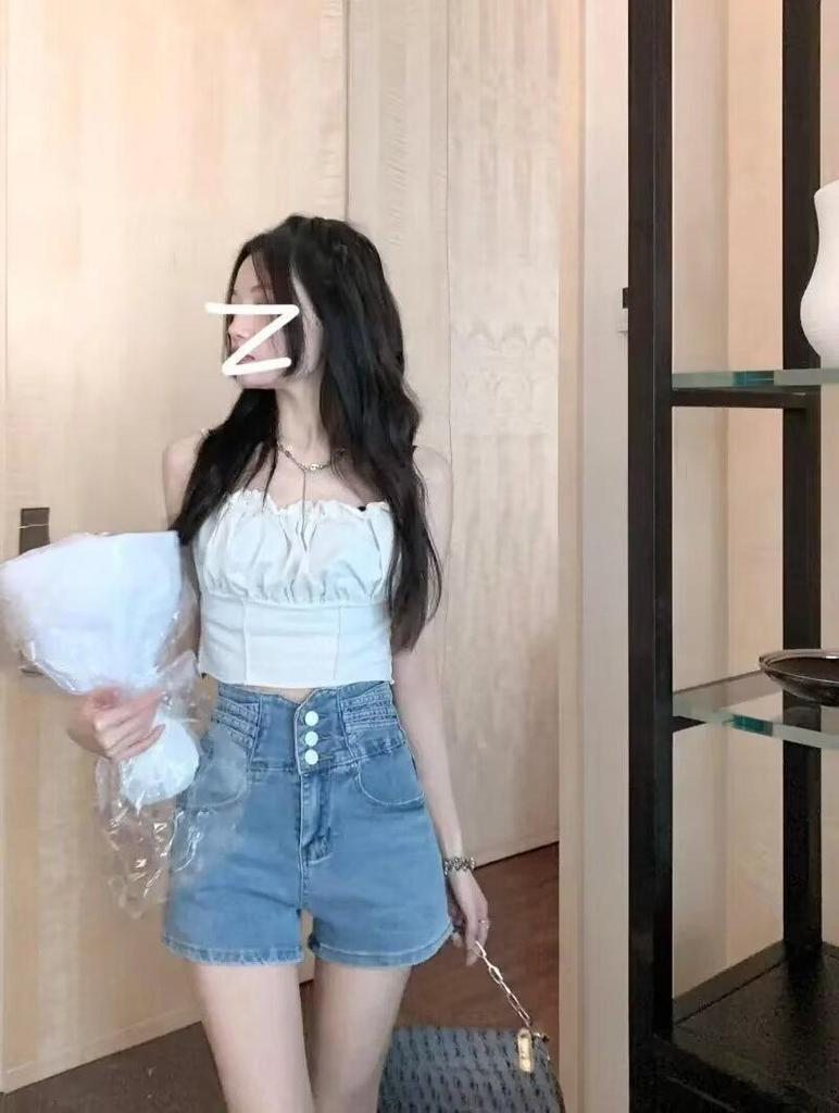Ultra High Waist Black Denim Shorts - Super Short Summer Hot Pants