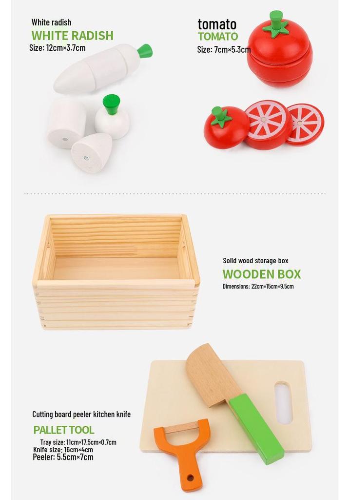 Qie Qie Le Kids' Educational Wooden Kitchen Toy Set: Magnetic Fruits & Vegetables for Ages 4-6