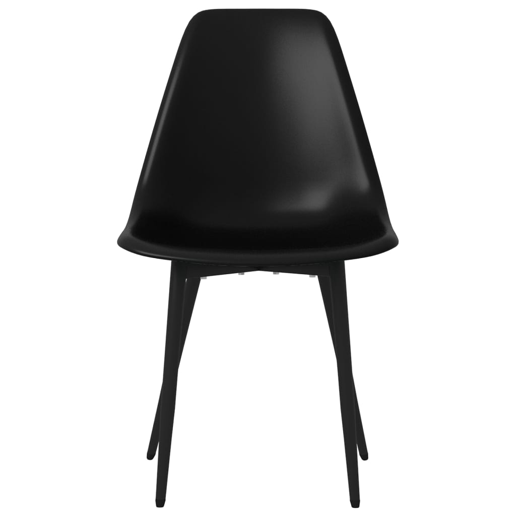 Vidaxl Dining Chairs, 4 Pcs, Black, Pp