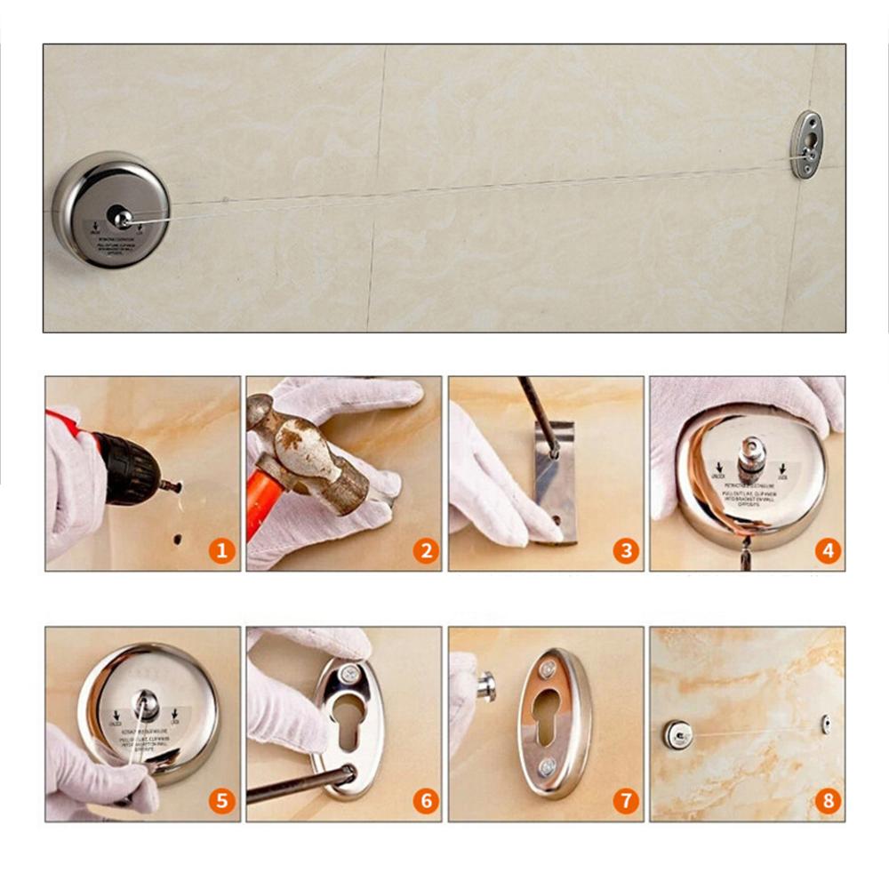 Laundry Hanger Home Storage Clothes Dryer Organiser Retractable Clotheslines Portable Stainless Steel