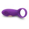 Time Delay Vibrating Ring with Massager Brush Silicone Sex Toys Quiet USB Charged Penis Vibrator Rings 12 Speeds