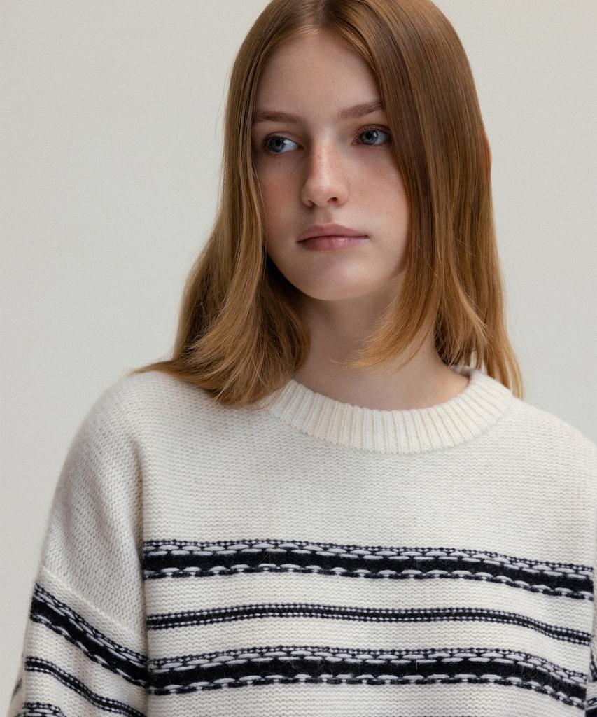 ANDNEEDS Line Wool Knit (Ivory)