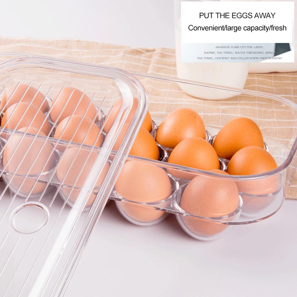 Cutie Depozitare Ouă cu 16 Compartimente, Recipiente Stivuibile pentru Ouă pentru Frigider, Cutie Transparentă pentru Ouă, Uz Casnic