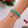 Christmas Resin Clay Bracelet Set With Snowflake Tree And Santa Pendants For Women Gift