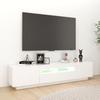 Vidaxl Szafka Tv Z Oświetleniem Led, Biała, 180X35X40 Cm