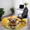 1pc Dog Golden Retriever Flowers Office Round Area Rug,  Mat Suitable ForOffice, Under Office Chairs Bedroom Living Room Home Decor, Room Deco