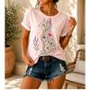 Fashion Women Retro Creative Cat Pattern Print T Shirt Funny Casual O-neck Short Sleeves T-shirt Summer Female Tee Shirt