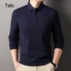 Yalu Men's Pure Cotton Long Sleeve Polo Shirt