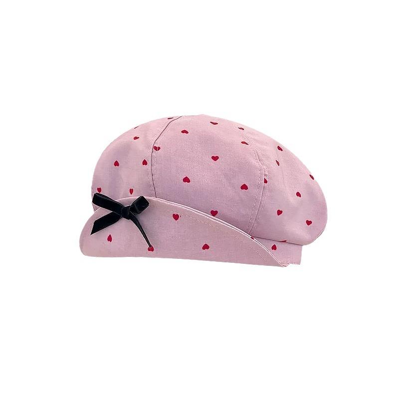 Niedliche Baskenmütze mit Schleife für Damen im Frühling und Herbst Kleine Wolkenmalermütze mit großem Kopfumfang
