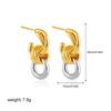 New Trendy Mix Color Bilayer U Shape Ear Buckle Small Huggie Hoop Earrings Waterproof Colorblocked Ear Ring Thanksgiving Gifts