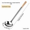 Chef's Long Spatula & Spoon - Wooden Handle, Stainless Steel, Ideal for Stir-Fry & Soup, Thickened for Durability, Perfect Kitchen Tool