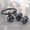 Fitness Gym Keyring Zinc Alloy Dumbbell Pendant With Weight Plate Kettlebell Fitness Trainer Key Ring Car Keychain Men's Gift