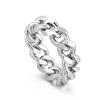 Kalen Smooth 8/9mm High-Quality Stainless Steel Cuban Link Rings for Men Multicolor Couple Anillos Trend Jewelry Bicycle Chain