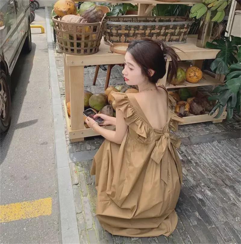 Summer 2023 Maternity Dress with Back Bow Tie