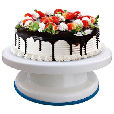 27 cm Kunststoff-Kuchen-Drehteller, rotierender Kuchen-Kunststoff-Teigmesser, zum Dekorieren von 10 Zoll Creme-Kuchen, Ständer, Kuchen-Drehtisch, heißer Verkauf
