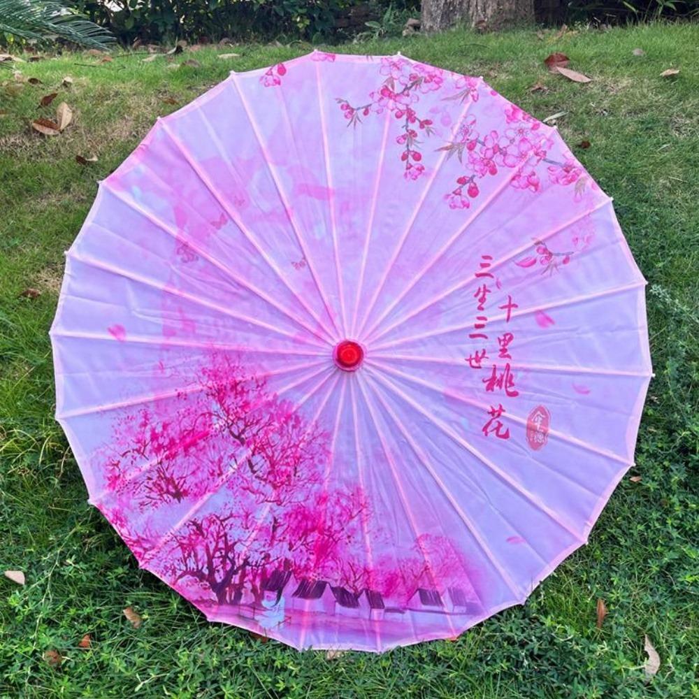 Silk Cloth Umbrella Fan 56cm Cosplay Hanfu Oil Paper Umbrella Dance Performance